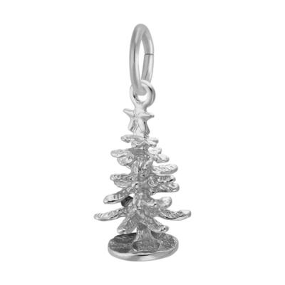 Small Evergreen Tree Charm by Rembrandt 10K or 14K Gold or Sterling Silver