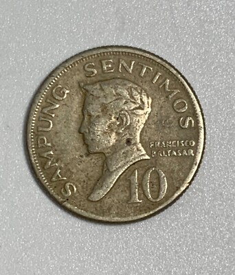 1972 Philippines 10 Sentimos - Sampung Sentimos - Francisco Baltasar (2114)