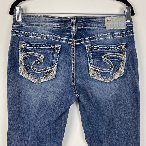 Silver Jeans Women's Aiko Bootcut Size 29x31 Blue Wash Denim - Afbeelding 6 van 10