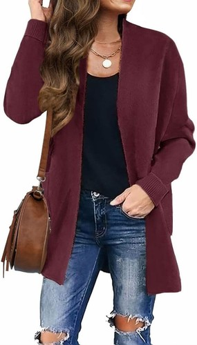 Spring Leopard Print Open Front Knit Cardigan Coat - Long Sleeves - Picture 59 of 148