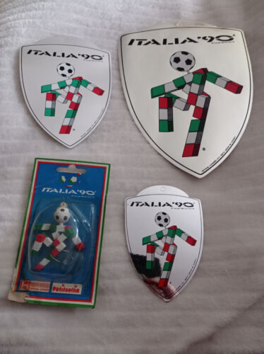Mascotte figurine football mundial Italia 1990 CIAO 90 ventouse + 3 stickers - Photo 1/5