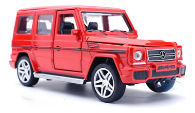 AMG65 off-road alloy car model ornaments sound and light four-door pull back toy