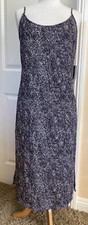 ⭐️⭐️NINE WEST - BLACK WHITE ANIMAL PRINT LONG SLIP DRESS NO IRON- NWT - SZ XL