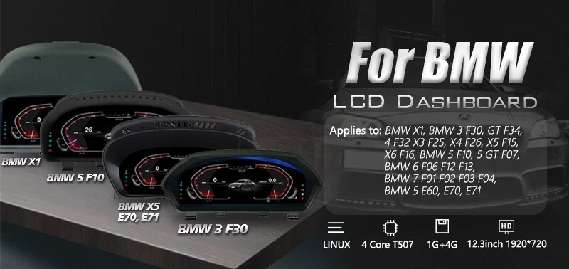 Painel de instrumentos digital velocímetro painel display para BMW X3-X7 12,3"" - Imagem 4 de 4