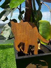 Figurine décorative figurine de jardin figurine en métal chat rouille noble m...