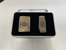 Brass Harley-Davidson Zippo Lighter Set with Pocket Knife #129