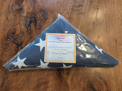 Flag Flown on U.S.S. ARIZONA MEMORIAL at  PEARL HARBOR June 6, 2024 9:02 AM
