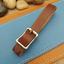 English Bridle Leather Pocket Watch Fob Strap &Antique Nickel Finish Cast Buckle