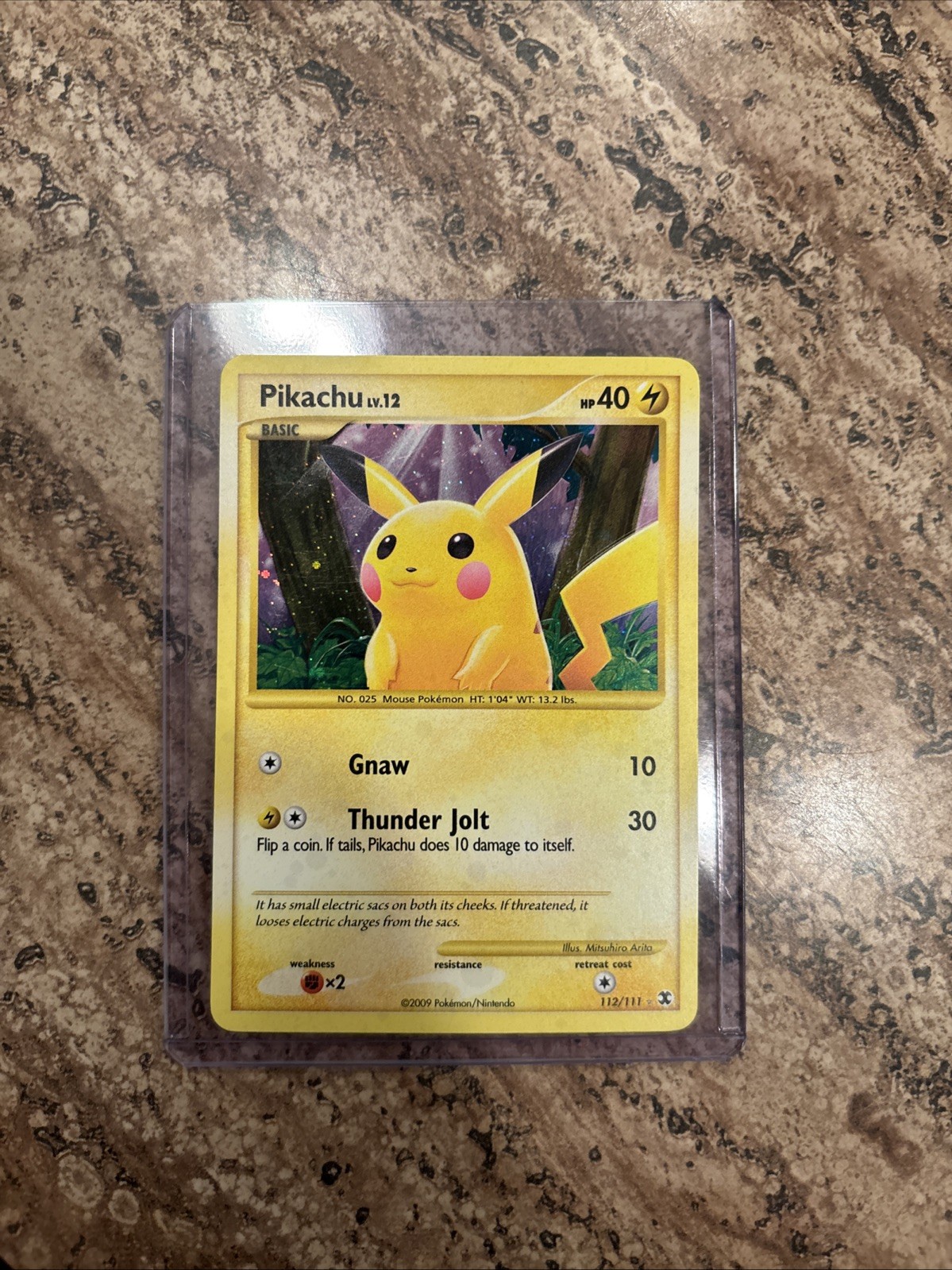 Pikachu Pokemon Rising Rivals Secret Rare Holo 112/111 2009 English Card