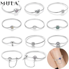 MULA Optional European Heart 925 Silver Clasp Bracelet For Women Charm Jewelry