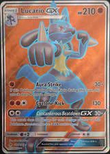Pokemon TCG Lucario GX Ultra Rare Full Art Holo 122/131 SM Forbidden Light on eBay
