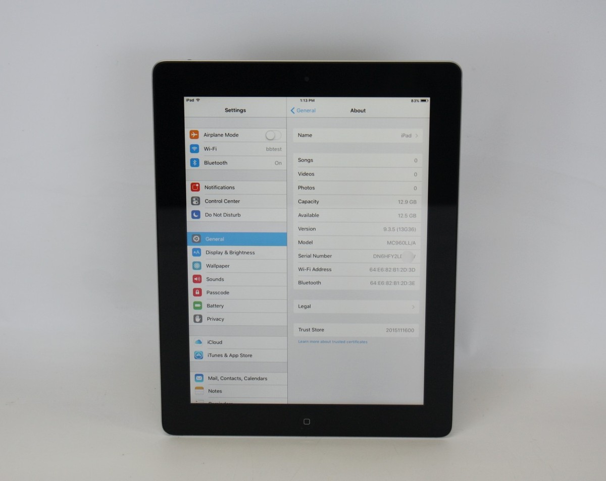 Apple iPad 2 Gen Wi-Fi 16GB MC960LL/A A1395 9.7 inch Black/ silver