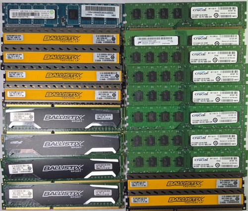 76GB DDR3 Desktop RAM Job Lot 4GB Modules Crucial Ballistix 1333 1600MHz