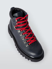 Stivali John Lewis Plymouth stringati in pelle, blu navy, 7 RRP £ 135