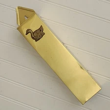 Vintage Brass Duck Fireplace Matchstick Matchbox Holder 13" Made in Taiwan