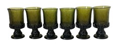 6 Tiffin Franciscan Madeira 6   Drinking Or Wine Goblets Olive Green. MCM