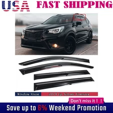 For 2019-2024 Subaru Forester JDM 3D Wavy Mugen Style Window Visors Rain Loexesv