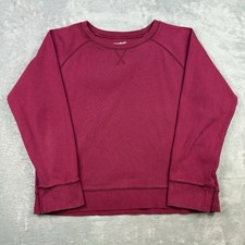 Eddie Bauer Garment Dyed Crewneck Sweatshirt Women s Large Pink 100 Cotton