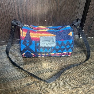 Pendleton Aztec Pattern Wool Crossbody Bag Purse Travel Southwest Red Blue Orang