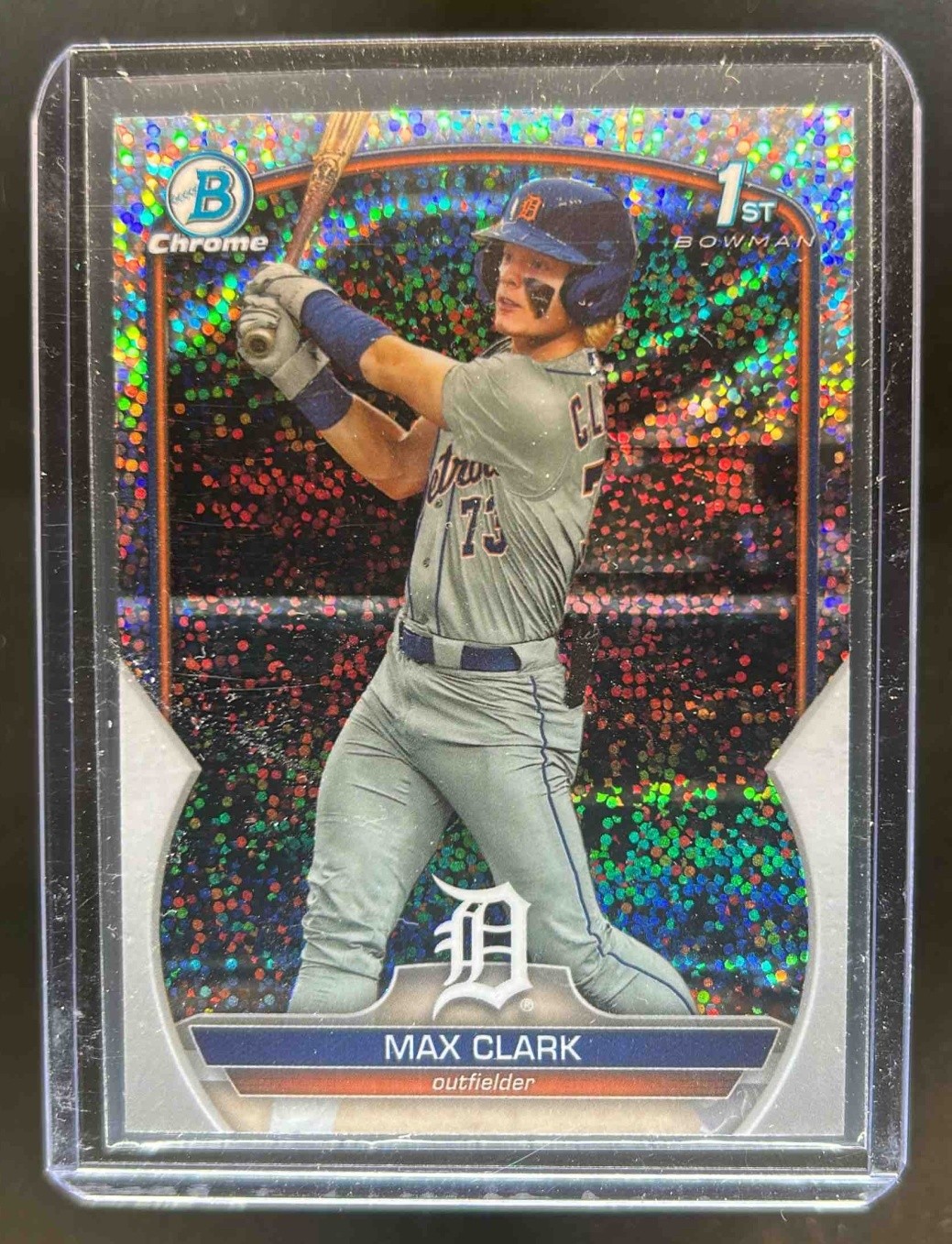 2023 Bowman Draft Max Clark Chrome Sparkle Refractor 1st Prospect #/200 Tigers