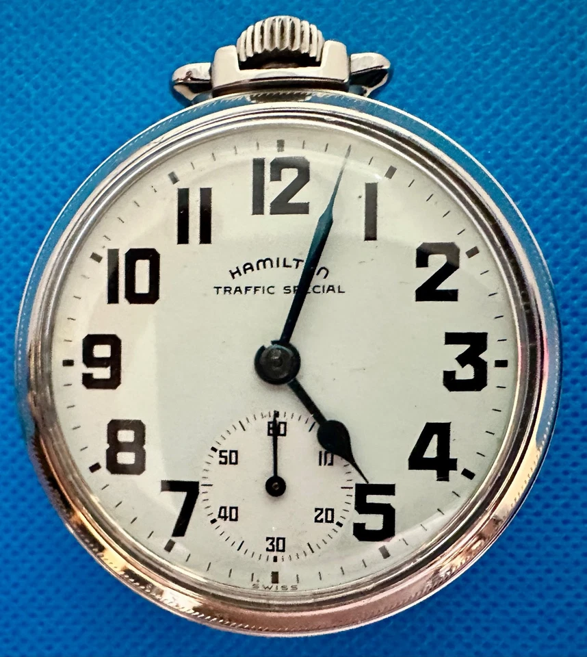 Reloj Bolsillo Hamilton Tráfico Grado Especial 925 Talla 18S 17J CIRCA 1909 Funcionando Foto 3 de 4