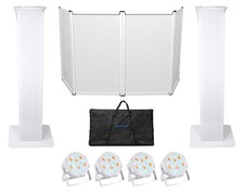  2 Rockville Totem Moving Head Light Stands Black White Scrims Facade Lights