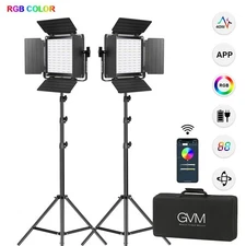 GVM 800D-RGB LED Studio 2-Video Light Kit