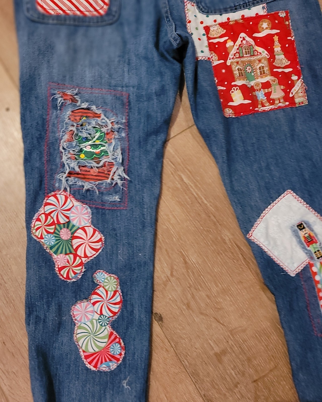Holiday Patchwork Overalls By ThreadsReclaimed (X… - image 7