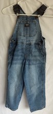 Vintage Oshkosh B  Gosh Denim Overalls Baby 4T Months Vestbak Bibs Made In USA