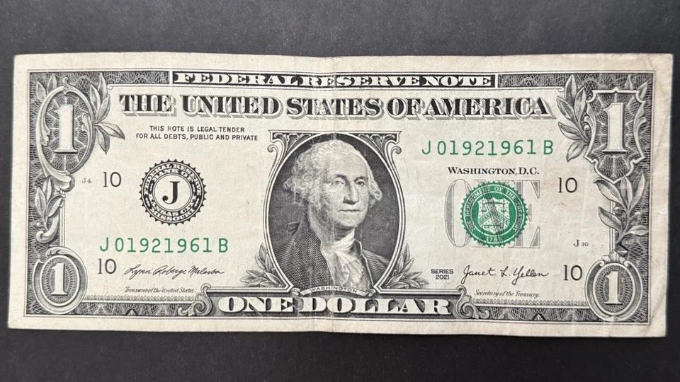 Birthday or Anniversary Note US $1 Bill 19/2/1961 - February 19, 1961 - Image 2 of 3