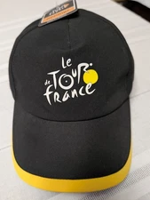 Le Tour De France 100% Cotton Black/Yellow Embroidered Adjustable Hat Cap - New