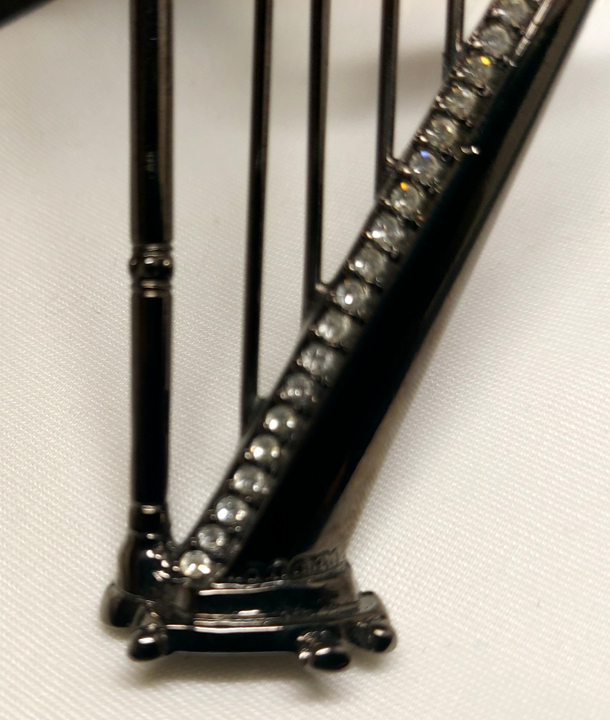 Givenchy Signed Large Rhinestone Harp Brooch Pin … - image 11