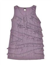 J. CREW Womens Sleeveless Tiered Dress US 8 Medium Purple Cotton BJ45