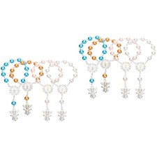  8 Pcs Angel Pendant Bangles Rosary Wrist Chains Angel Bracelet Baby Shower