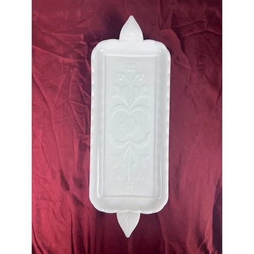 Vintage Westmoreland Glass White Milk Glass Rectangular Serving Plate