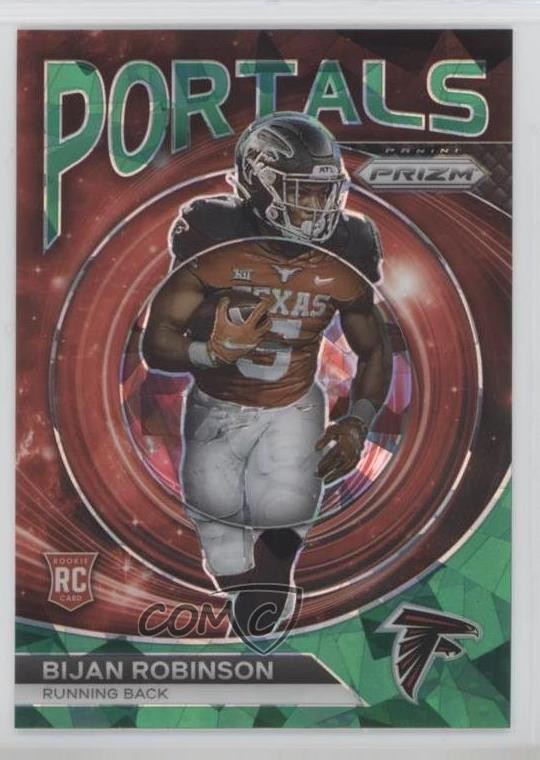 2023 Panini Prizm Portals Green Ice Prizm Bijan Robinson #PO-8 Rookie RC