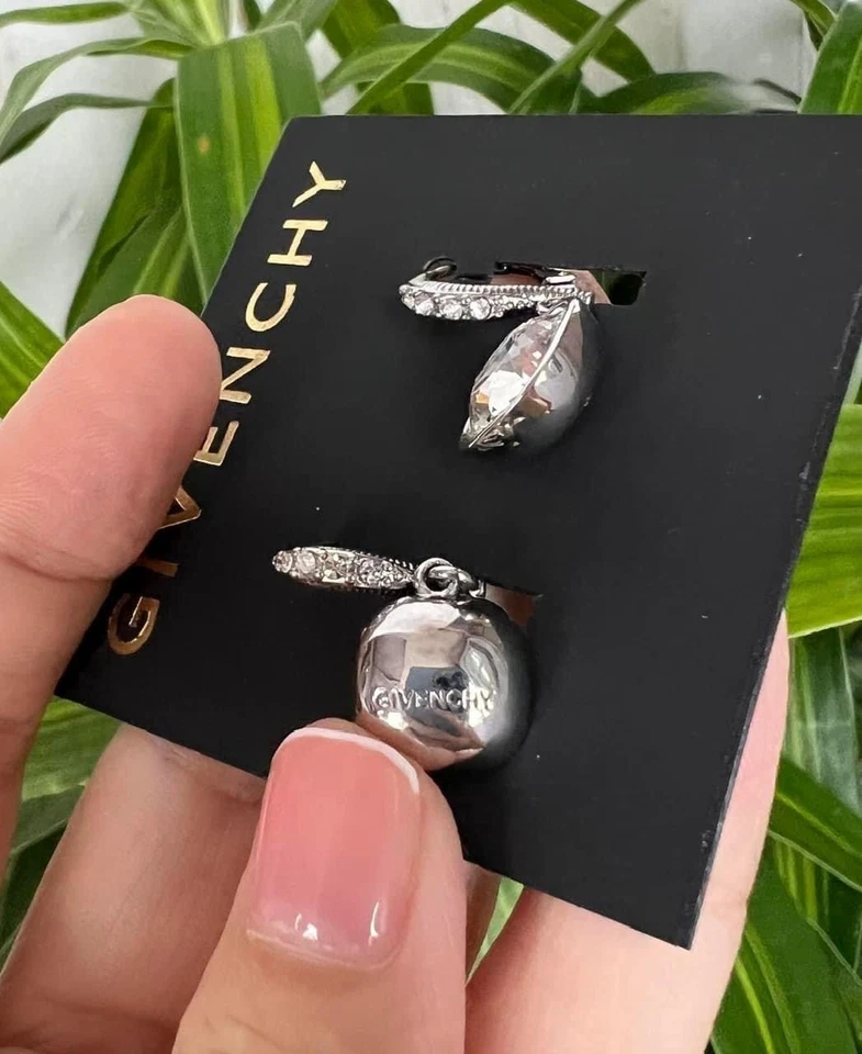 Signed Givenchy Designer Drop Earrings - Silver Plated - Image 3 of 4