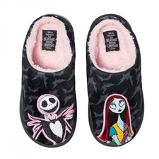 Nightmare Before Christmas Jack and Sally Women's Clog Slippers Black