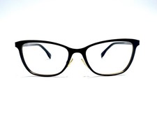 VTG Fendi Black  Gold Metal Cats Eye Glasses Italy FF 0011 7SP 53 17 140