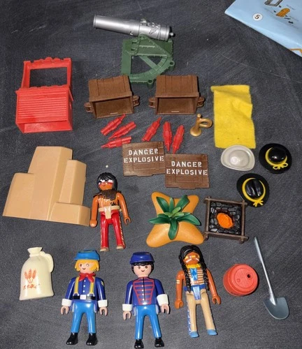 Playmobil Vintage Western Troops Native Americans, Flag, &Accessories  Mixed Lot