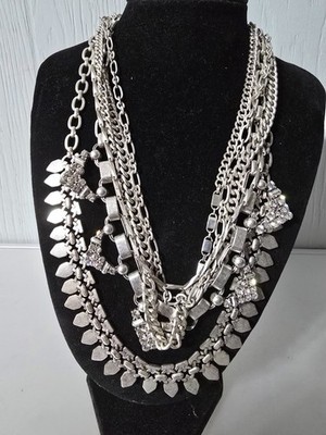 Gorgeous Stella & Dot 6 Layer Convertible Necklace Geometric Shapes & Sparkle