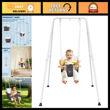 Baby  Toddler Swing Set with Stand, Indoor/Outdoor Infant Swing, Cushioned Seat