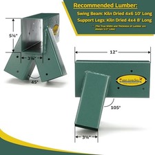 EASTERN JUNGLE GYM EASY 1-2-3 A-FRAME SWING SET BRACKET HEAVY DUTY EZ - Green