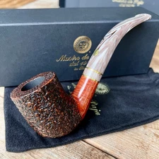 Mastro De Paja Gladiator Spartacus #2 Briar Pipe Italy Acrylic Stem - New