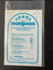 Mongoose BMX 1983 Pro Class Owners Manual Minty