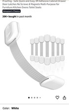 NEW Skyla Adjustable Cabinet Drawer Lock in White Plastic Modern Child Safety