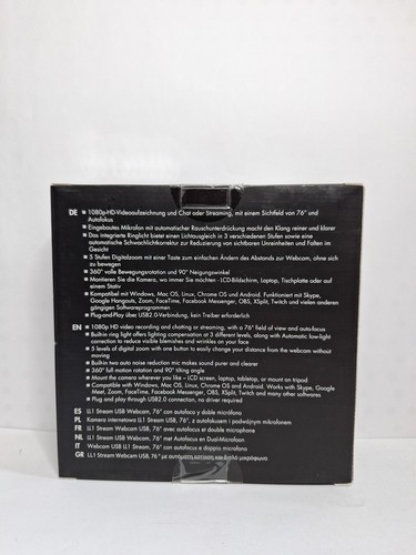 FullHD USB Webcam Weitwinkel Dual Mikrofon Autofokus Licht PC Kamera 1080P 30FPS - Bild 4 von 6
