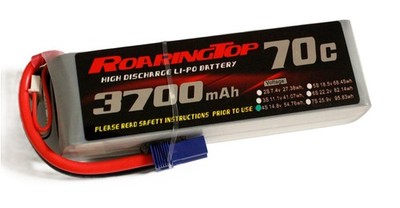 RoaringTop LiPo Battery Pack 70C 3700mAh 4S 14.8V EC5 Plug 
