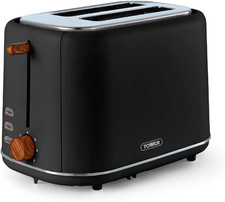 Image of Tower T20027BLK Scandi 2 Slice Toaster with Adjustable Browning Control, Centrin