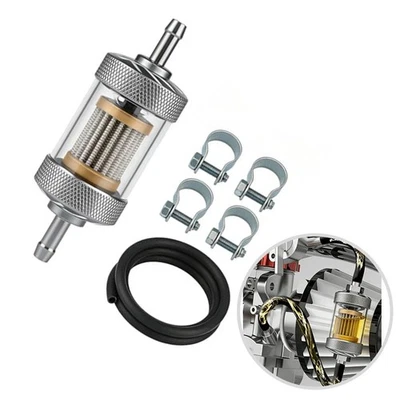 1/4" Fuel Filter 6mm Inline Motorcycle For ATV Dirt Bike Classic Bikes New - Image 1 of 4